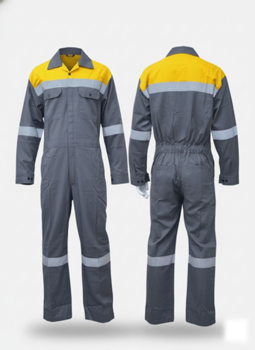 RS0C007 – High-Visibility Cotton Coverall for Automotive & Industrial Work