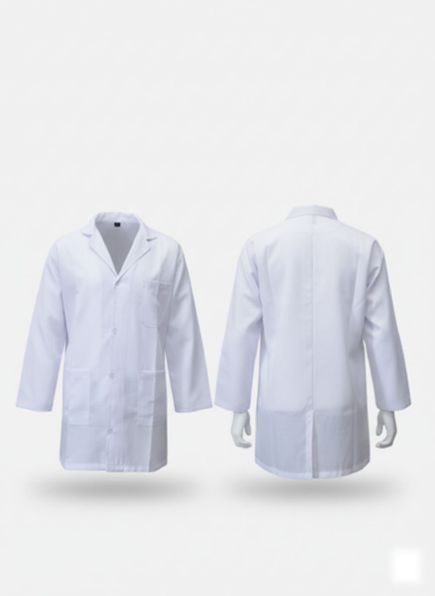 RS0LC0131 – Premium Cotton Lab Coat for Hospital & Laboratory Professionals